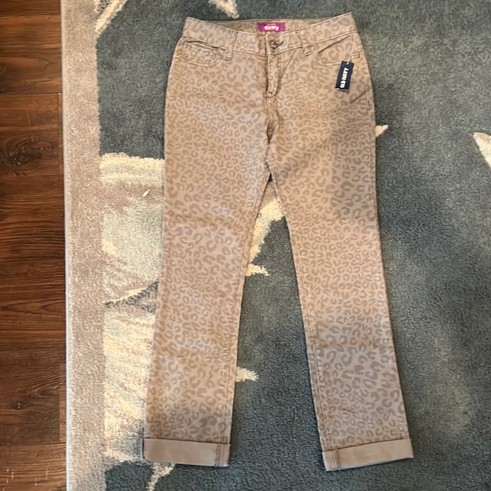 Old Navy Cheetah Skinny Jeans Size 12 Girls Bran New W/ Tags